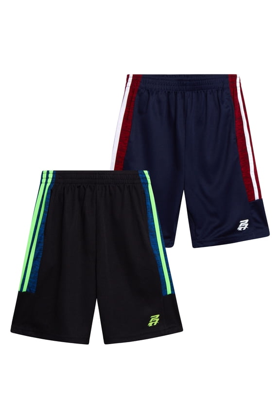 Boys Athletic Shorts - 2 Pack Quick Dry Performance Basketball Shorts For Boys (8-16)