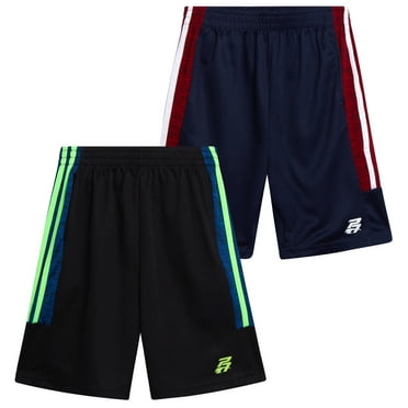 Pro Athlete Boys' Athletic Shorts - 2 Pack Active Performance Basketball Shorts (Sizes: 8-16)