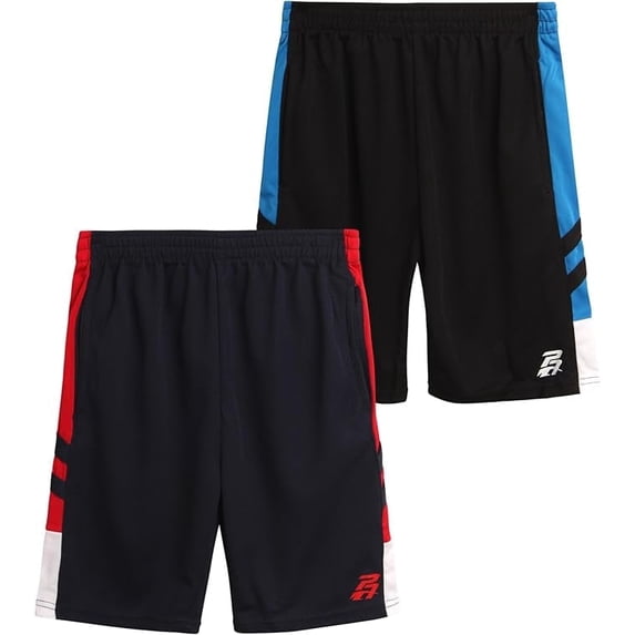 Pro Athlete Boys Athletic Shorts - 2 Pack Quick Dry Performance Basketball Shorts For Boys (8-16)