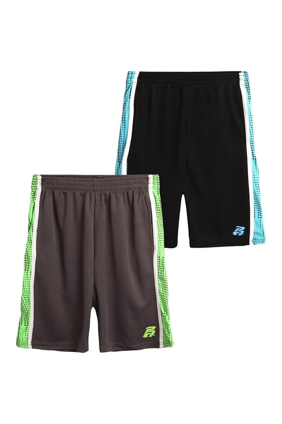 Boys Athletic Shorts - 2 Pack Quick Dry Performance Basketball Shorts For Boys (8-16)