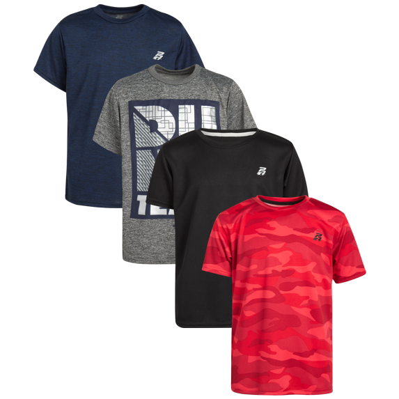 Pro Athlete Boys’ Athletic T-Shirt – 4 Pack Active Performance Dry-Fit Sports Tee (8-16)