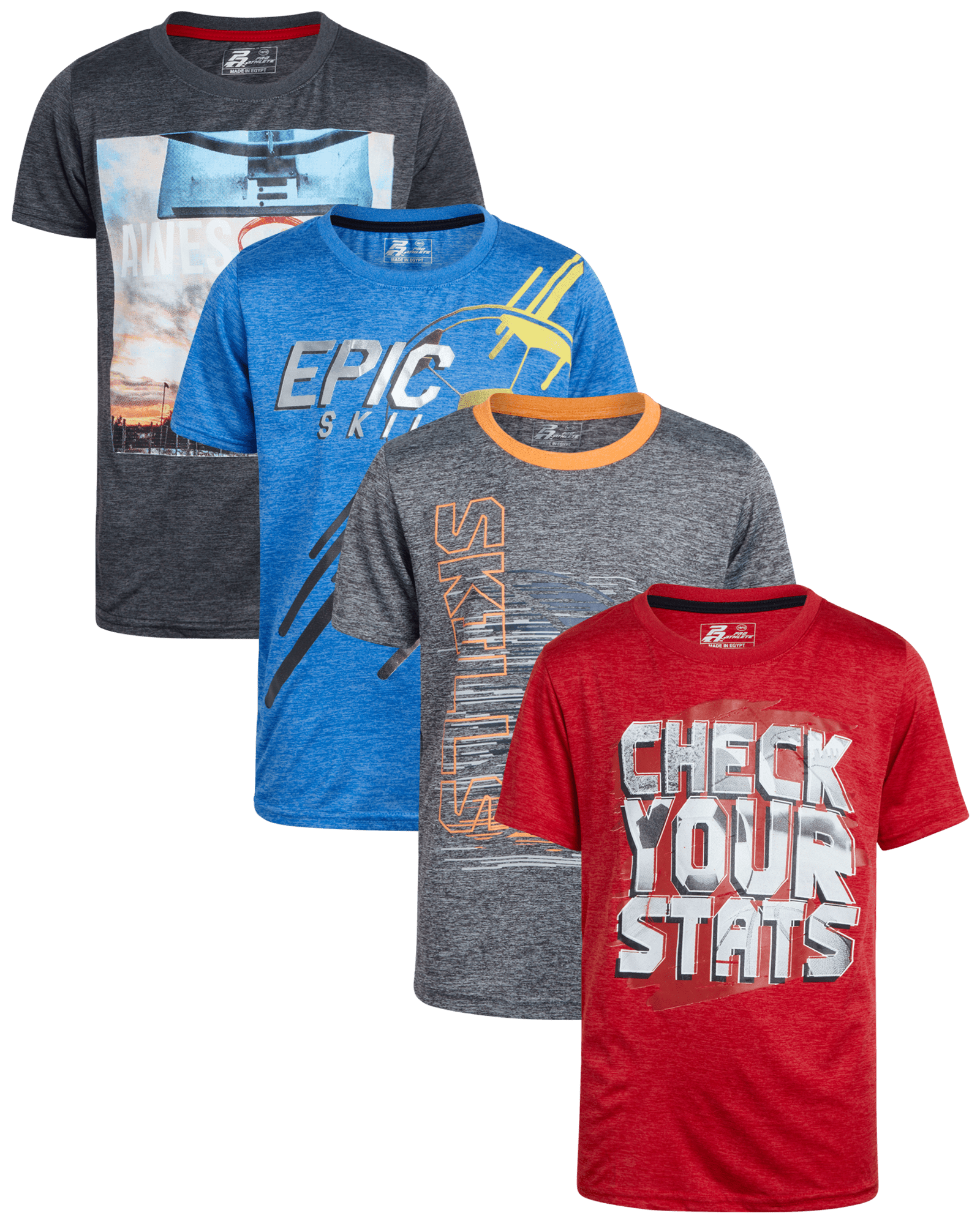 Pro Athlete Boys’ Athletic TShirt 4 Pack Active Performance DryFit