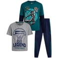 thumbnail image 1 of Pro Athlete Boys Tracksuit Set - 3 Piece Tricot Jogger Pants Graphic Tee & Two Fer Shirt (8-16), 1 of 7