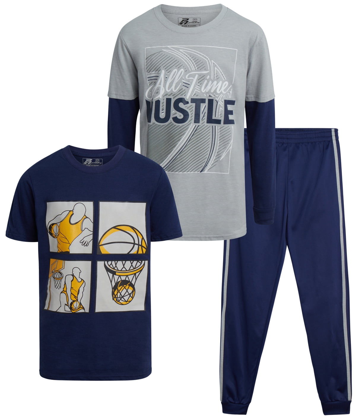Boys Purple Graphics Printed Sweatshirt With Jogger Sets main image 1
