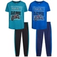 thumbnail image 1 of Pro Athlete Boys Sweatsuit Set Short Sleeve Crewneck Graphic Tees & Tricot Jogger Sweatpants 4 Piece, 1 of 7