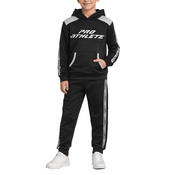 Pro Athlete Boys Sweatsuit Set - 2 Piece Soft Fleece Graphic Hoodies and Jogger Sweatpants (2T-16)