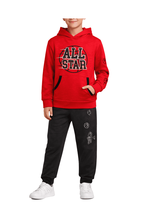 Boys Sweatsuit Toddler Kids Soft Fleece Pullover Hoodie and Jogger Sweatpants 2 Piece Set