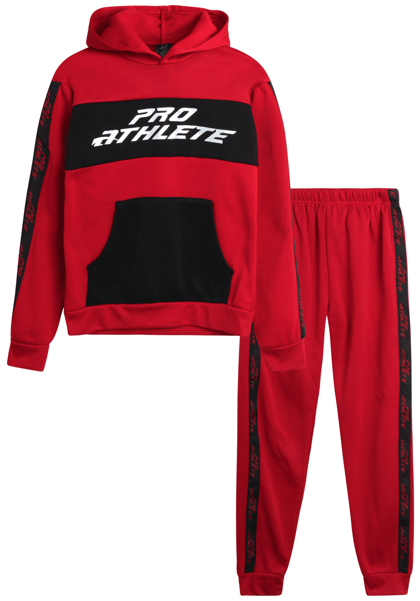 Pro Athlete Boys’ Sweatsuit Set 2 Piece Fleece Pullover Hoodie and