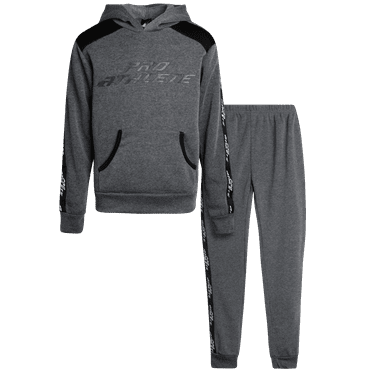 Pro Athlete Boys’ Sweatsuit Set - 2 Piece Fleece Pullover Hoodie and Jogger Sweatpants (8-16)