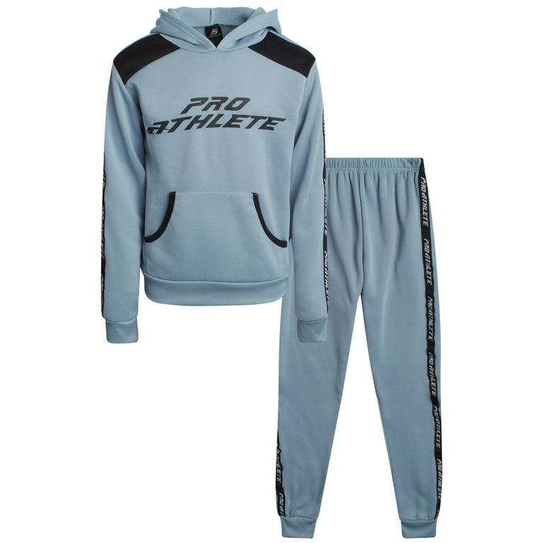 Pro Athlete Boys Sweatsuit Set 2 Piece Fleece Pullover Hoodie and Jogger Sweatpants 8 16 Men s Size 10 12