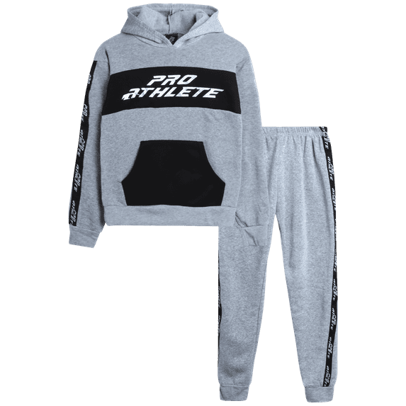 Pro Athlete Boys Sweatsuit Set - 2 Piece Soft Fleece Pullover Hoodie and Jogger Sweatpants (2T-16)