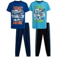 thumbnail image 1 of Pro Athlete Boys Sweat Suit Set - 4 Piece Short Sleeve Graphic Tees and Tricot Jogger Pants (8-16), 1 of 5