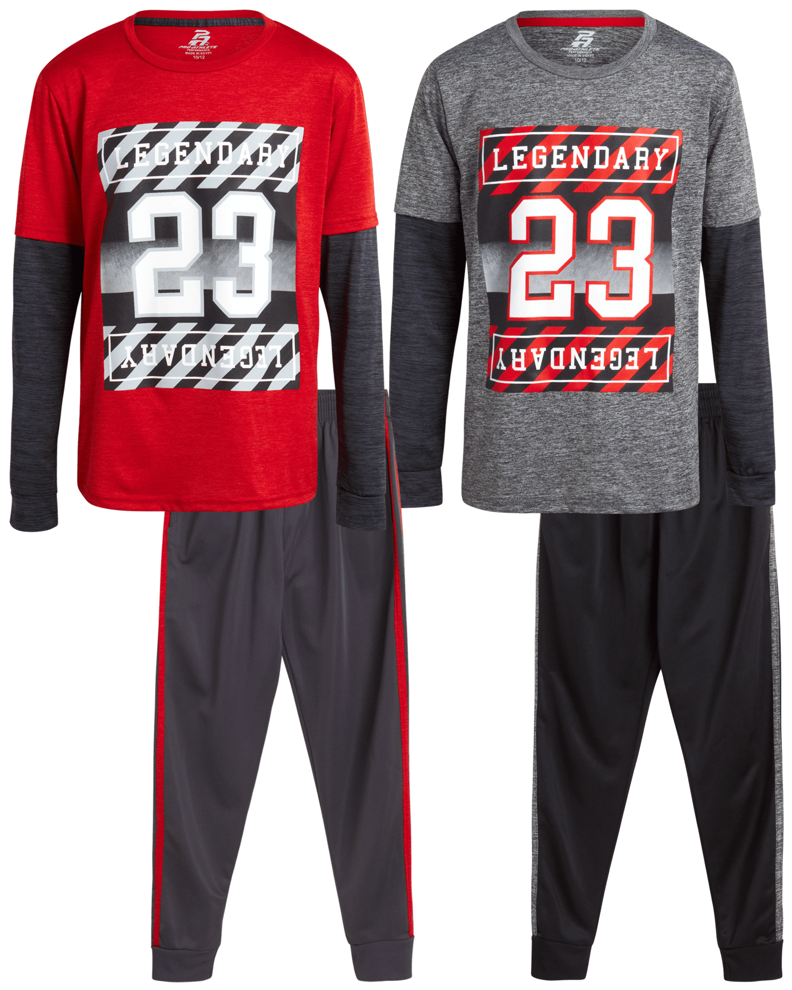 Pro Athlete Boys’ Sweatsuit Set 4 Piece Performance Shirt and Tricot