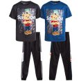 thumbnail image 1 of Pro Athlete Boys Sweat Suit Set - 4 Piece Short Sleeve Graphic Tees and Tricot Jogger Pants (8-16), 1 of 7