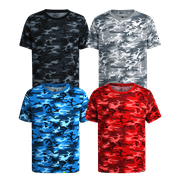 Pro Athlete Boys’ T-Shirt - 4 Pack Dry Fit Performance Short Sleeve Active Tee Shirts (Sizes: 5-16)