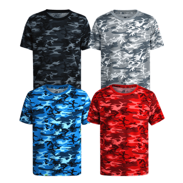 Pro Athlete Boys’ T-Shirt - 4 Pack Dry Fit Performance Short Sleeve Active Tee Shirts (Sizes: 5-16)