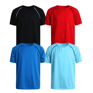 Pro Athlete Boys Athletic Shirts Moisture Wicking Active Performance Shirts for Boys 4 Pack