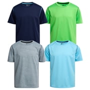 Pro Athlete Boys Athletic Shirts Moisture Wicking Active Performance Shirts for Boys 4 Pack