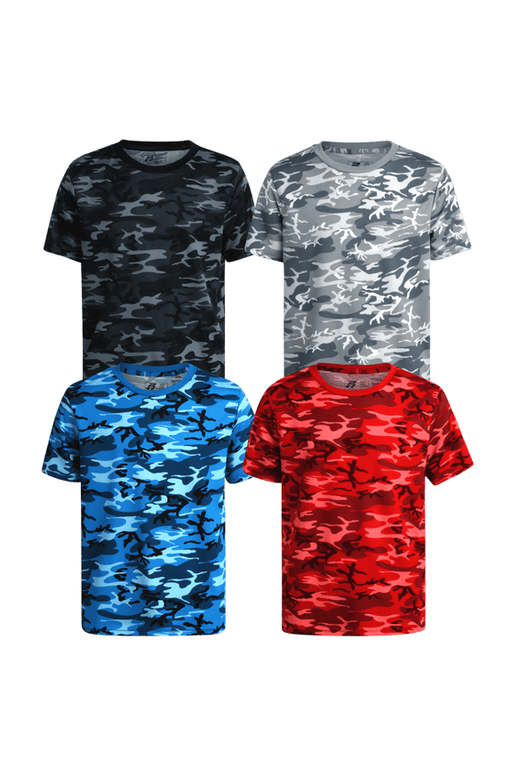 Boys Athletic Shirts Moisture Wicking Active Performance Shirts for Boys 4 Pack