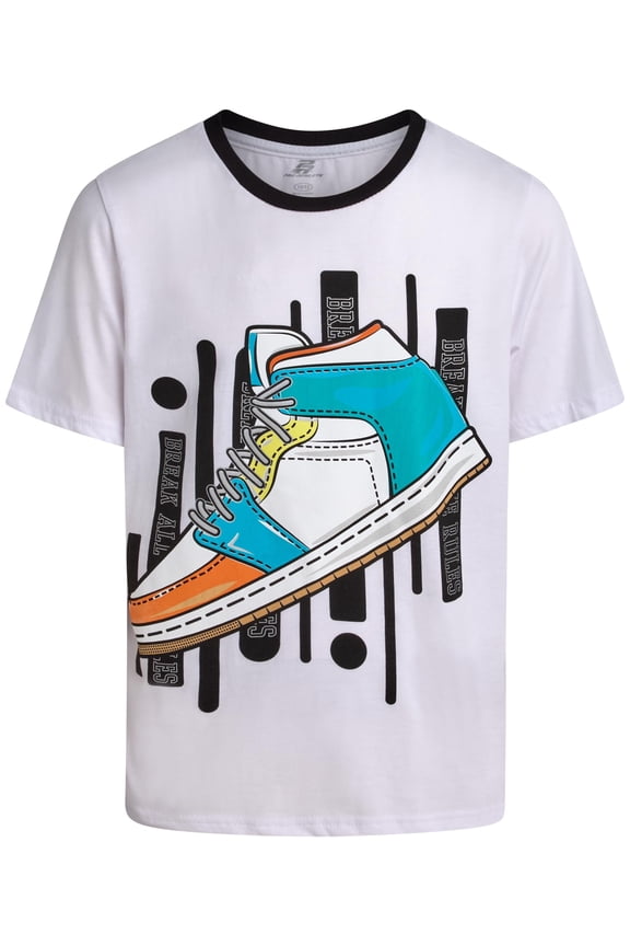 Boys Athletic Shirts - Soft Cotton Blend Active Performance Short Sleeve Graphic Tees