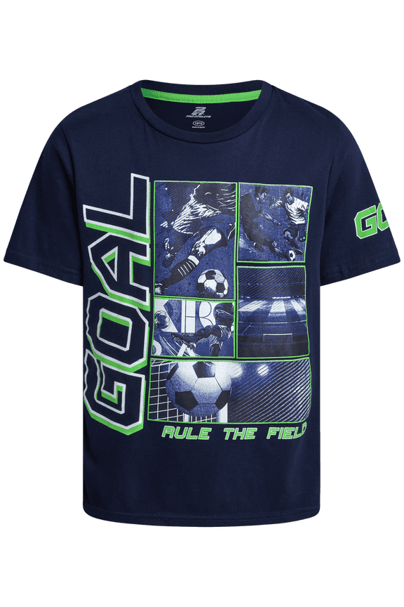 Boys Athletic Shirts - Soft Cotton Blend Active Performance Short Sleeve Graphic Tees