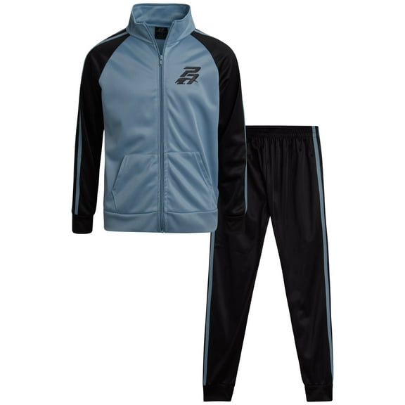 Pro Athlete Boys Tracksuit Set - 2 Piece Tricot Mock Neck Sweatshirt and Joggers Track Pants (8-12)
