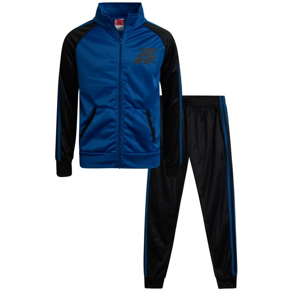 Pro Athlete Boys Tracksuit Set - 2 Piece Tricot Mock Neck Sweatshirt and Joggers Track Pants (8-12)