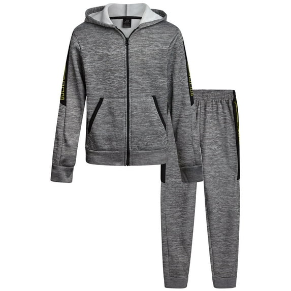 Pro Athlete Boys Tracksuit Set - 2 Piece Soft Fleece Zip Up Hoodie and Jogger Sweatpants For Boys