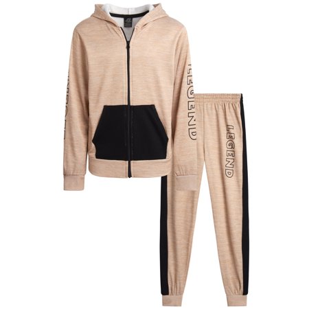 Pro Athlete Boys Tracksuit Set - 2 Piece Fleece Boys Zip Up Hoodie and Jogger Sweatpants (8-12)
