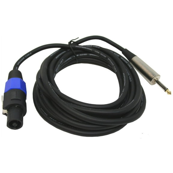 Pro Audio DJ Universal Pa Speaker 15 Foot Speakon Male To 1/4" Jack Cable 12Ga