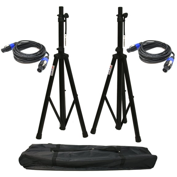 Pro Audio DJ Universal Pa Speaker Adjustable Tripod Stands & Bag Package Kit New