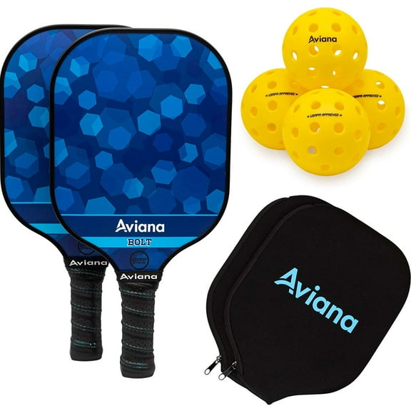Pro Aviana Graphite Face Pickleball Paddles and Balls Set USAPA Approved