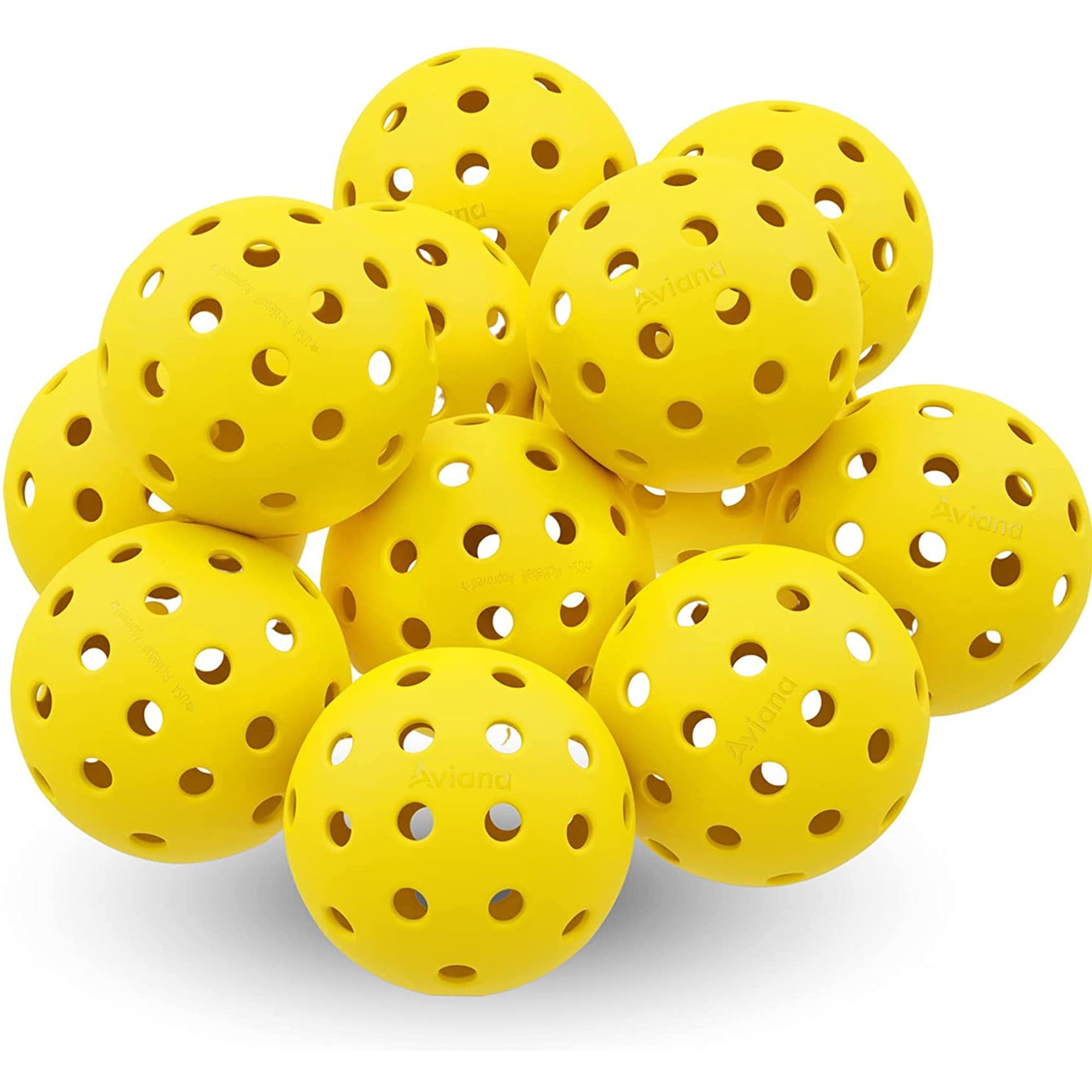 Pro Aviana Tournament Play Outdoor Pickleball Balls USAPA Approved, 6-Pc Set Yellow
