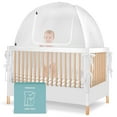 Pro Baby Safety Premium Gray Chevron Crib Tent, Keep Baby From Climbing