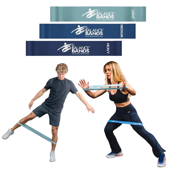Pro Balance Bands - Three Loop Resistance Bands for Core & Balance Training w/ Workout Library