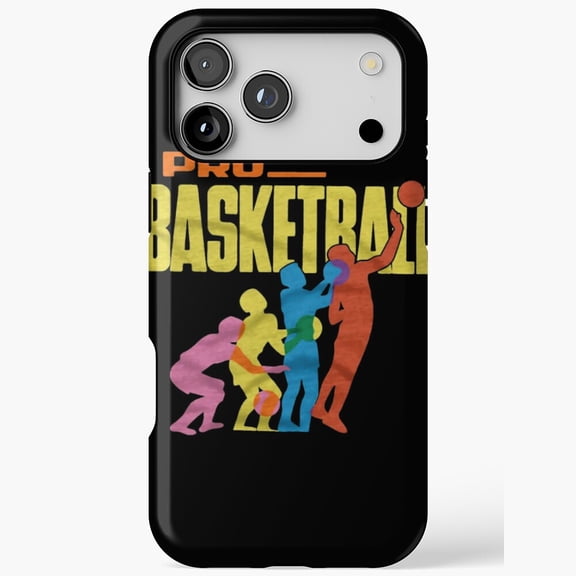 Pro Basketball Retro Action Silhouette for iPhone Case 11 through 17 Pro Max