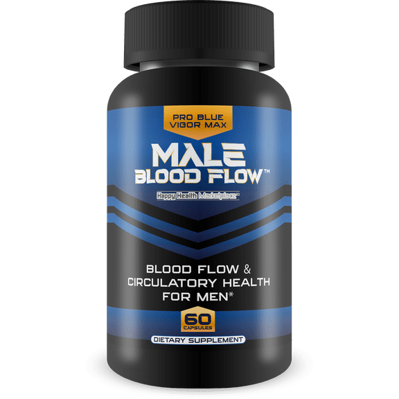 Pro Blue Vigor Max Male Blood Flow - Our Best Blood Circulation Supplements for Men - Our Best Nitric Oxide Supplements for Men - Blood Flow Supplement - Daily Blood Flow Care