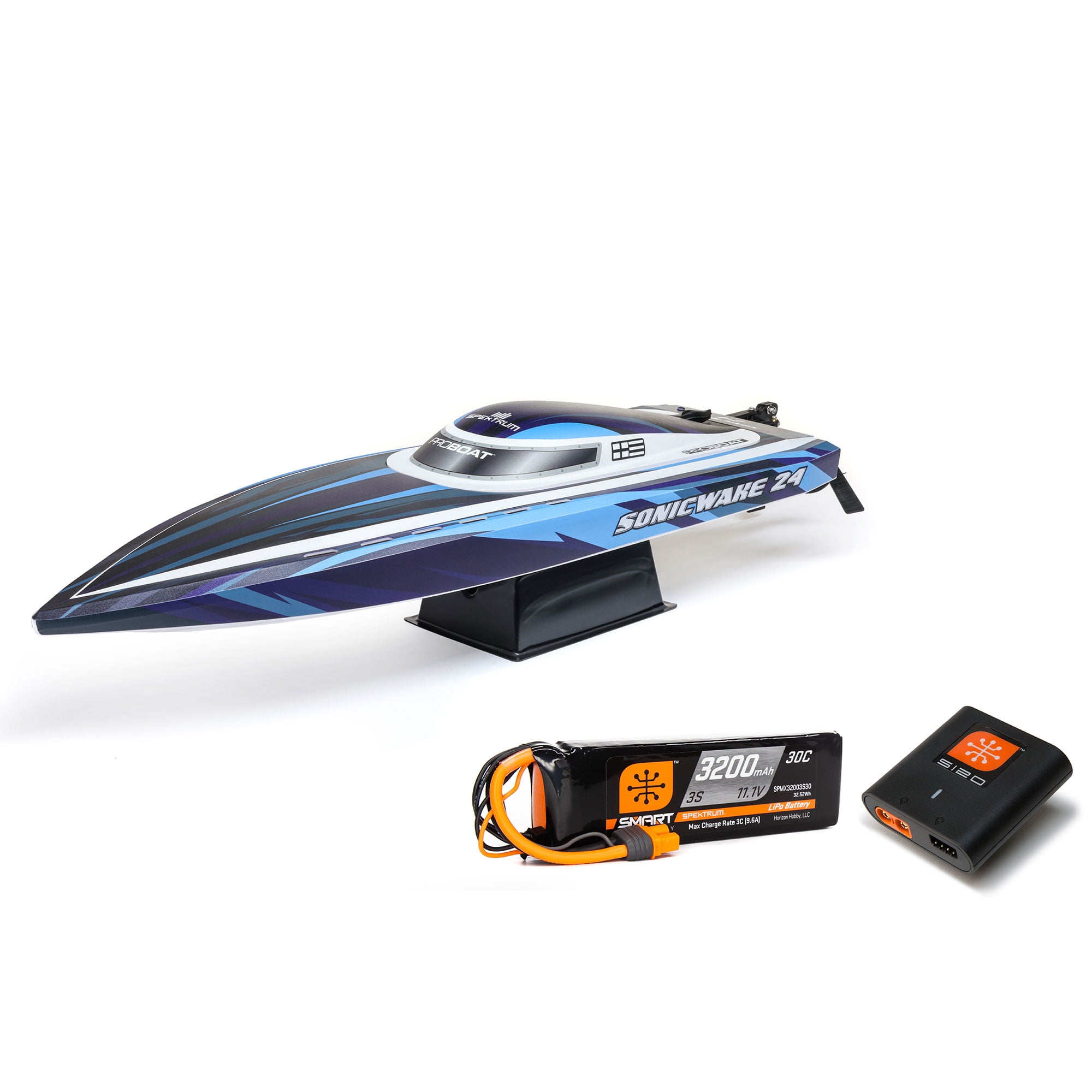 Pro Boat Sonicwake 24" Self-Righting Brushless Deep-V RTR Battery & Charger Included Blue PRB-1992T2