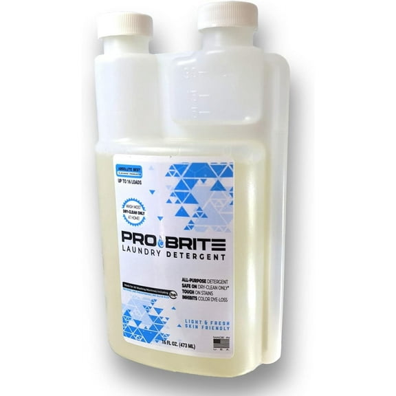 Pro-Brite Liquid Laundry Detergent - Proprietary Wet Cleaning Surfactants Designed for Home Washing Many Sensitive Dry Clean Only Fabrics (16-Oz)