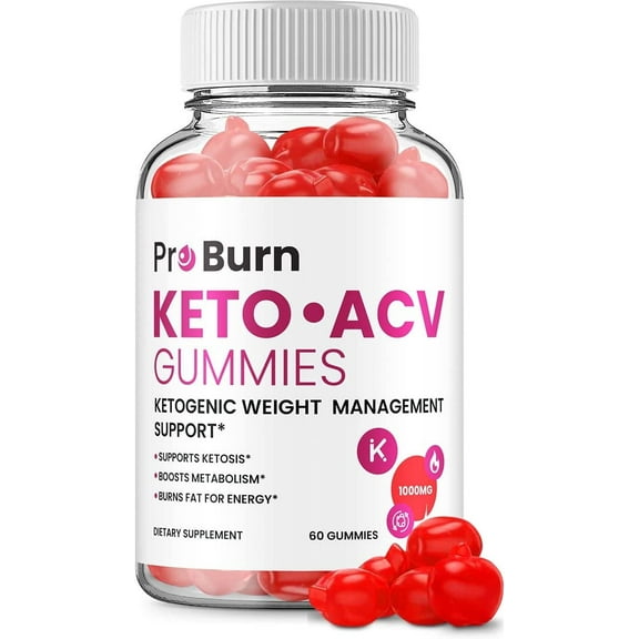 Pro Burn Keto Plus ACV Gummies Pro Burn ACV Advanced Keto Formula Plus Apple Cider Vinegar Keto Gummies Dietary Supplement B12 Beet Root Juice 60 Gummies