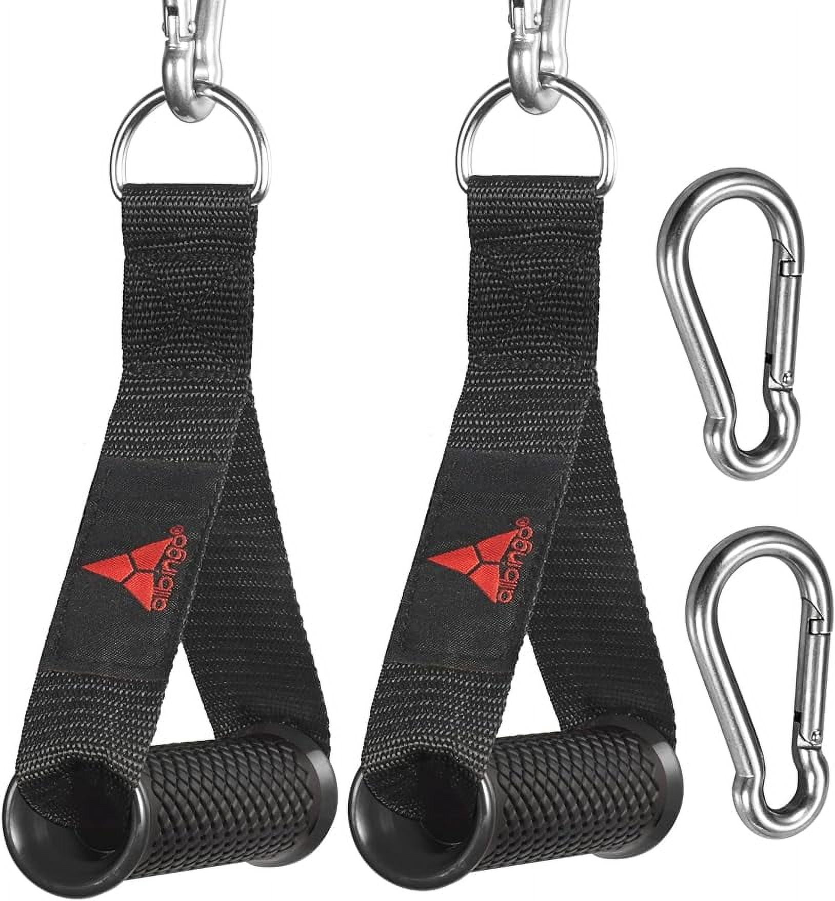 Pro Cable Handles Compatible with Bowflex and Cable Machine Heavy Duty Exercise Hand Grips Attachment with 2 Carabiners for Resistance Bands Home Gym