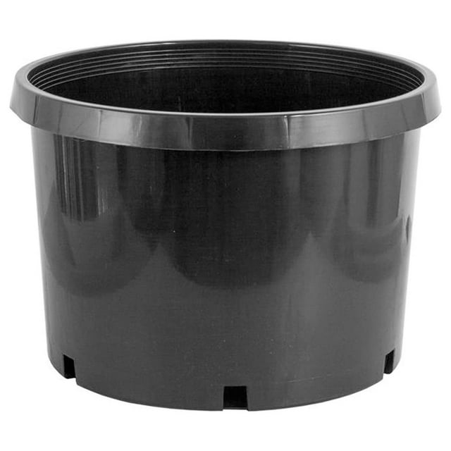 Pro Cal 10 Gallon Premium Nursery Plastic Planter Flower Vegetable Garden Grow Pots with Drainage Holes for Outdoor and Indoor Use, Black, 5 Pack