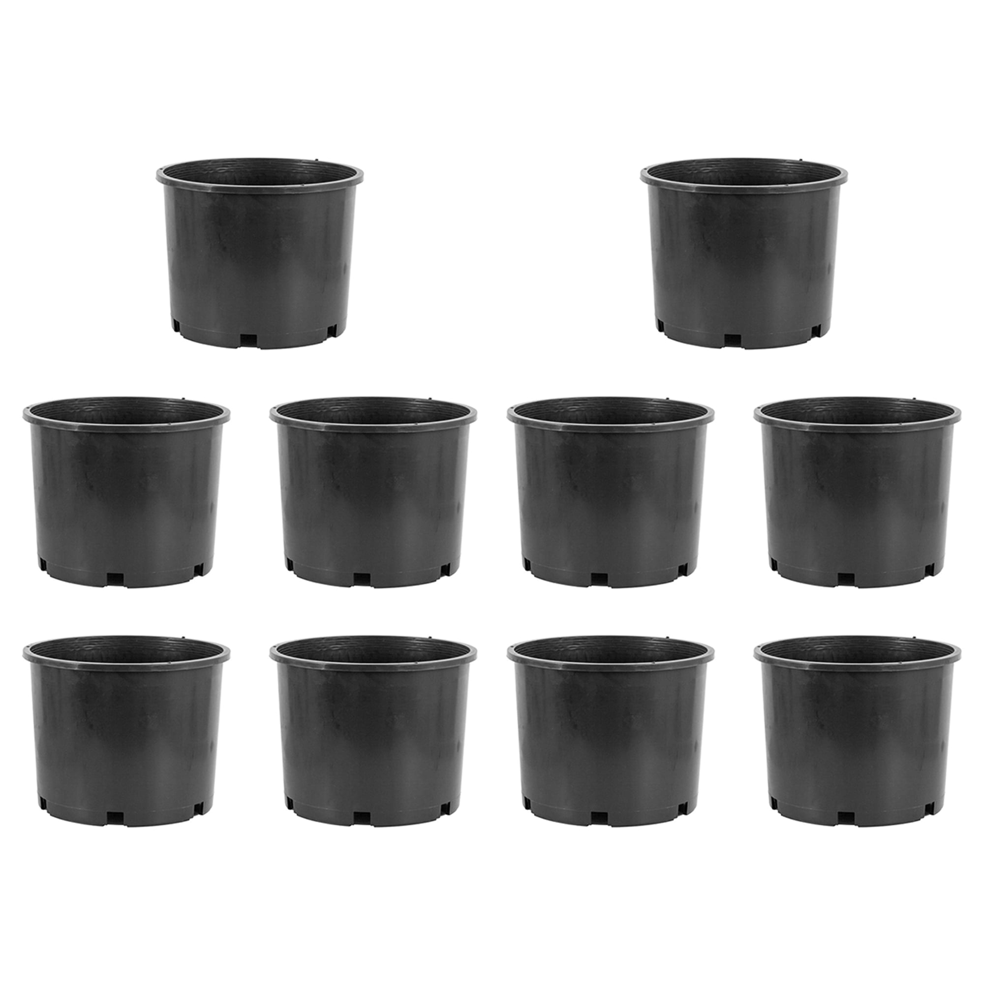 Pro Cal 5 Gal Premium Nursery Plastic Planter Garden Grow Pots, (Set of 10)