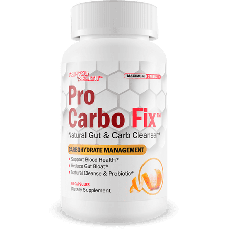 Pro Carbo Fix - Natural Gut & Carb Cleanse Supplement - Plant Based Formula w/Probiotics - Support Digestive Health & Blood Health - Help Flush Carbs & Toxins - Promote Regularity & Reduced Gut Bloat