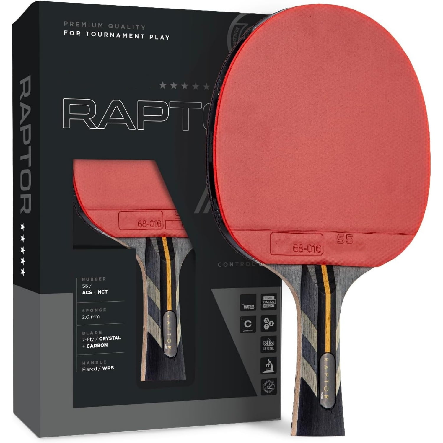 Pro Carbon Performance-Level Table Tennis Racket with Carbon Technology for Tournament Play