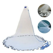 Pro Cast Net Fishing Mesh Saltwater Bait Drawstring Catch, 6ft/8ft/12ft/16ft