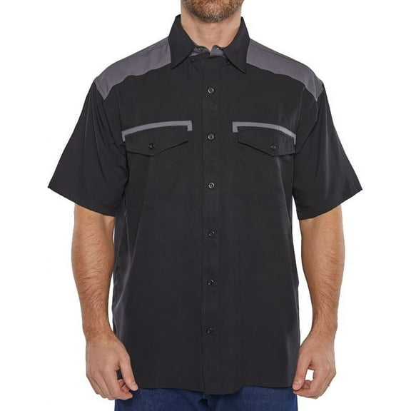 Pro Celebrity Color Block Fishing Shirt (Black, XS)