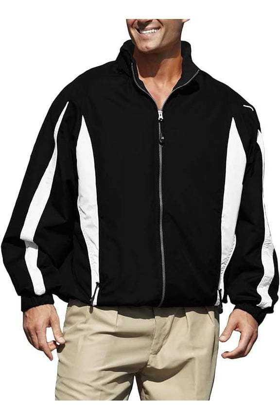 Men Phenom 833 Long-Sleeves Jacket (Black & White, Small)