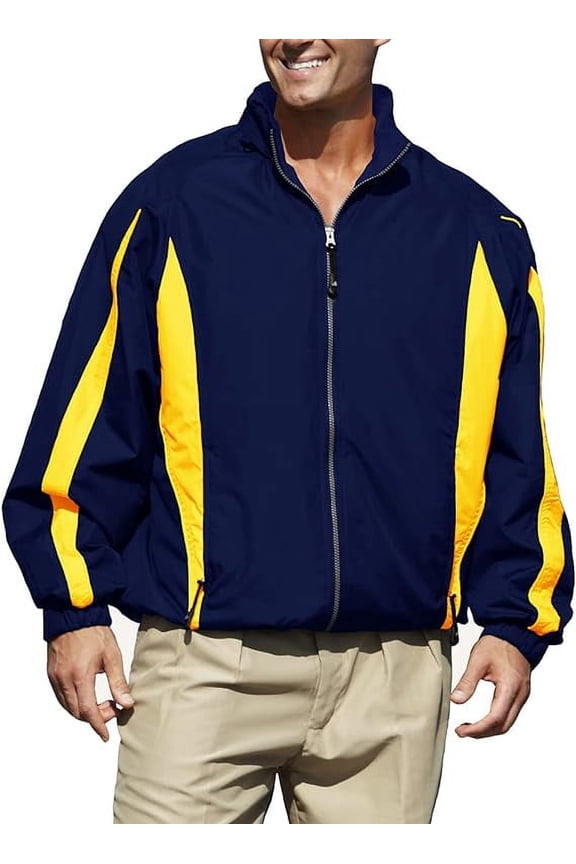 Men Phenom 833 Long-Sleeves Jacket (Navy & Gold, Medium)
