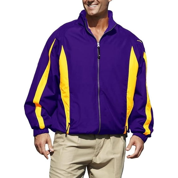 Pro Celebrity Men Phenom 833 Long-Sleeves Jacket (Purple& Gold, X-Large)